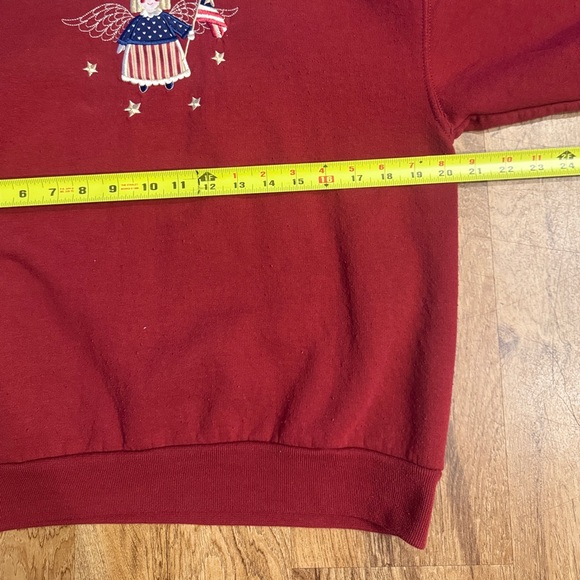 Vtg TOP STITCH Embroidered Angels Double Collar Sweatshirt Medium - Picture 5 of 6